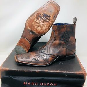 Mark Nason Distressed Brown Leather Boots